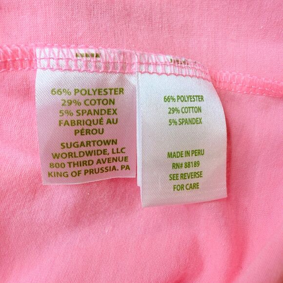 Lilly Pulitzer Women's S La Fortuna Off-Shoulder Ruffle Top Flamingo Hot Pink - Picture 4 of 7